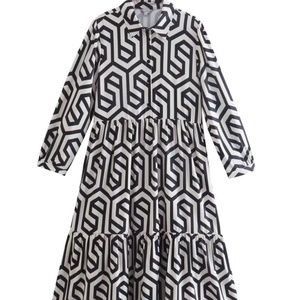 Black & White Geometric Dress - NEW WITH TAGS - MED